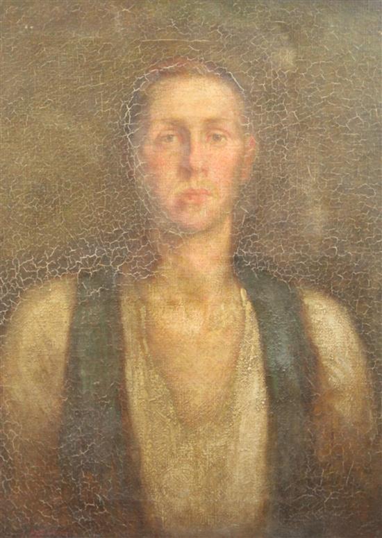 William Shackleton (1872-1933) Portrait of a young man 25.5 x 19.25in. unframed